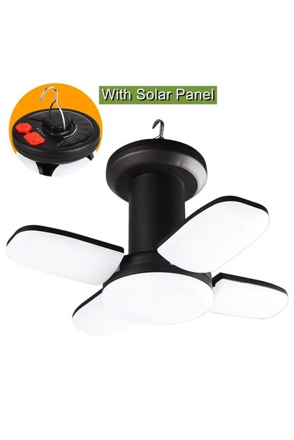 4-leaf solar-A-1pc Powerful COB Rechargeable LED Camping Lantern with Folding Floodlight Por