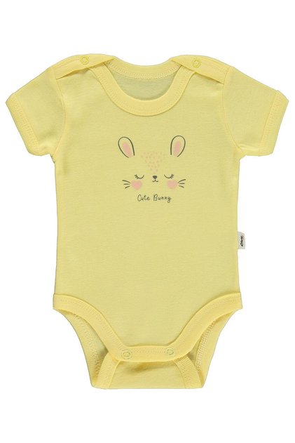 Cute Bunny Printed 1-36 Month Snap-On Bodysuit - Yellow