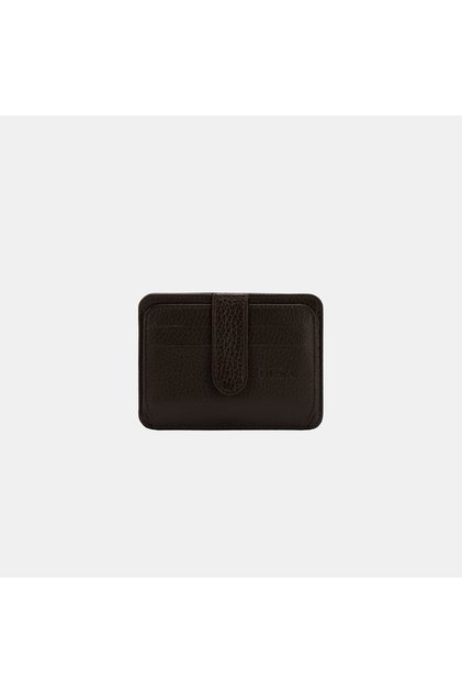 Brown Unisex Leather Card Holder