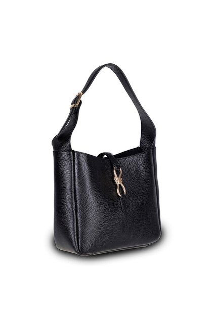 Classic Genuine Leather Women's Shoulder Bag That Matches Every Combination – Azura - Black