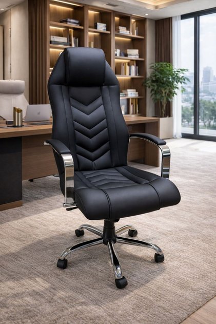 Deflen Yönetici Ofis Koltuğu Lüks Büro Koltuğu Ergonomik Yatar Mekanizmalı Deri
