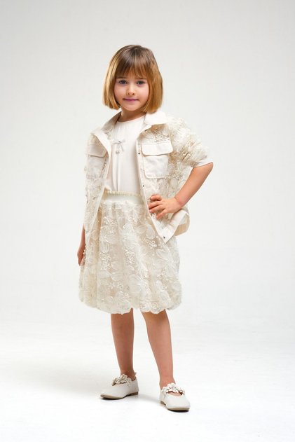 4-8 Years Old Madam Elagance Girl's 3-Piece Set-Latte