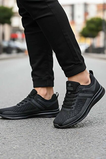 sayaページ Lumberjack Siyah Erkek Spor Ayakkabı - Hafif Örgü Saya Sneaker