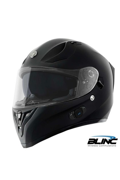 T-15 MAT SİYAH İNTERKOMLU KASK