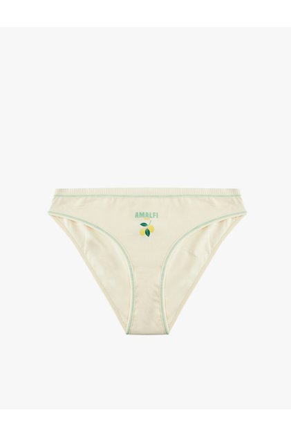 Comfortable Fit Printed Cotton Briefs with Stitching Detail