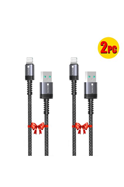 2-Pack Braided USB-A to Lightning Fast Charging Cable