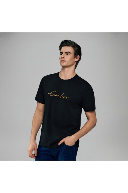 Men’s Slim Fit Cotton Signature Print Tee
