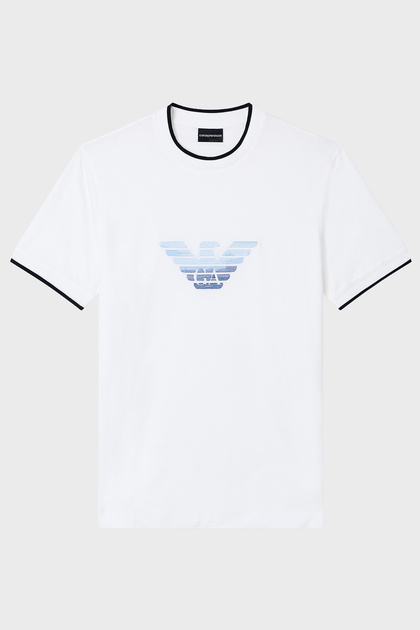 Emporio Armani Pamuk Karışımlı Slim Fit Bisiklet Yaka T Shirt