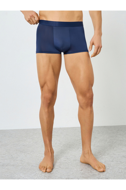 Men Navy Blue Solid Trunks