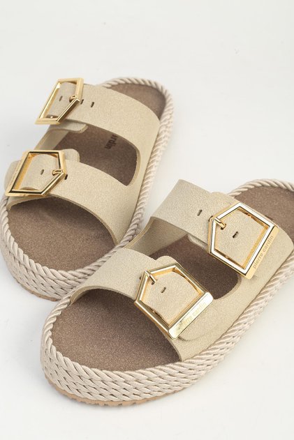 Women's Beige Slippers Pc-55813