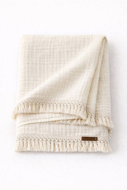 4 Katlı Müslin Bebek Battaniyesi 110x110 cm – Nefes Alan %100 Pamuk