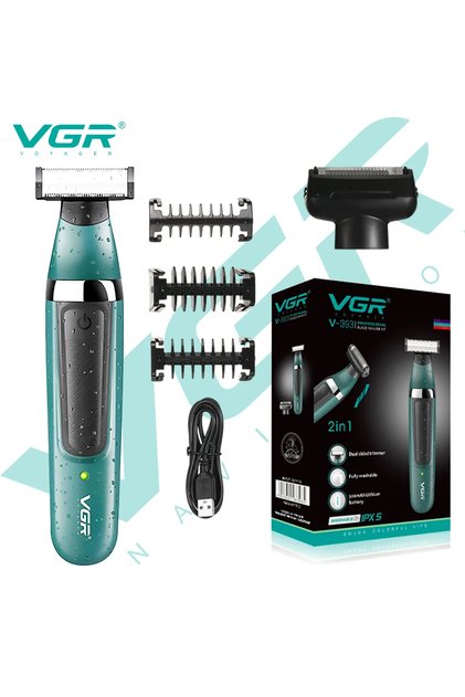 USB VGR V-393 2-in-1 Multifunctional Hair Trimming Set, Deep Cleaning Razor, Private Area Body Hair