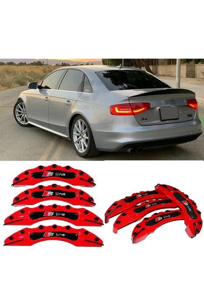 Audi A4 S Line Kırmızı 17-18-19 Janta Uyumlu 4.lü Kaliper Kapagı