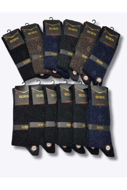 & Born Winter Lambswool 4 Pairs Genuine Sheep Wool Socks