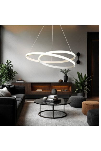 Lustra LED Alba Suspendata 120W Lumea Telecomanda Echivalent 600W