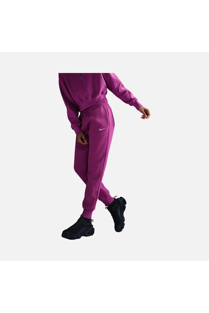 Sportswear Phoenix Fleece Mid-Rise Kadın pembe polarlı Eşofman Altı fz7626-518