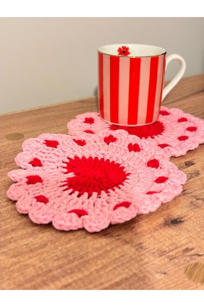 Knitted Coaster Colorful 4 Pieces