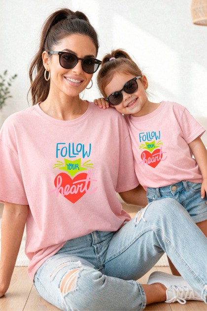 Mother Daughter 100% Cotton T-Shirt Mama Mini Mother Daughter Single Price