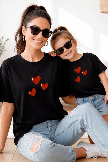 Mother Daughter 100% Cotton T-Shirt Mama Mini Mother Daughter Single Price