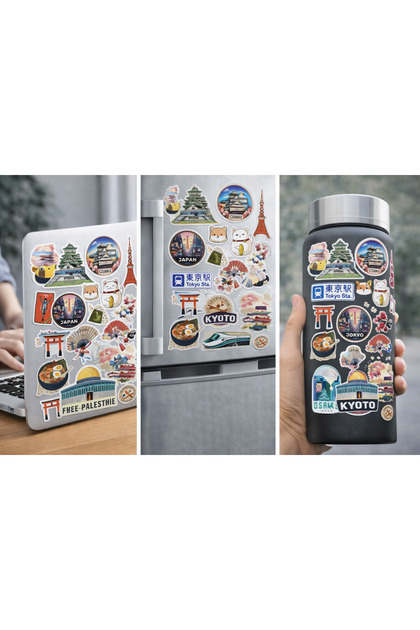 Japan Travel Themed Sticker Set – Osaka, Tokyo, Kyoto Designs (22X30 cm)