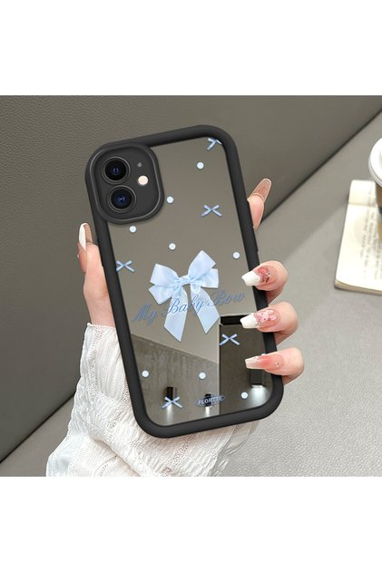Compatible with iPhone 11 Compatible with Ribbon Pattern Mirrored Silicone Phone Case