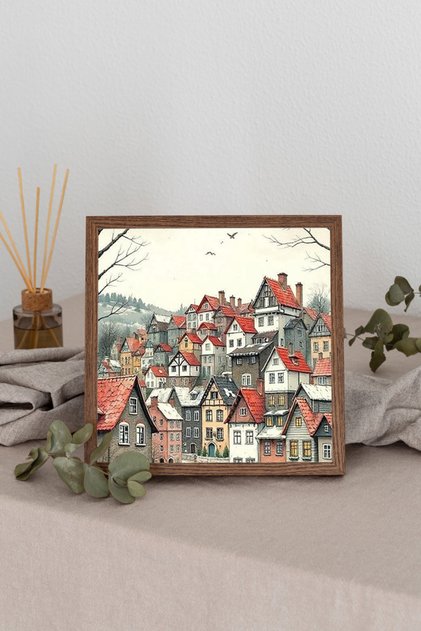 Wooden Framed Square Table Tk2605