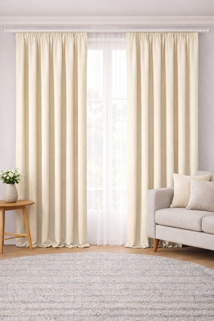 Elegance Series Lüks Krem Renk Petek Kadife Dokulu Düz Dikim Tek Kanat AdaFon
