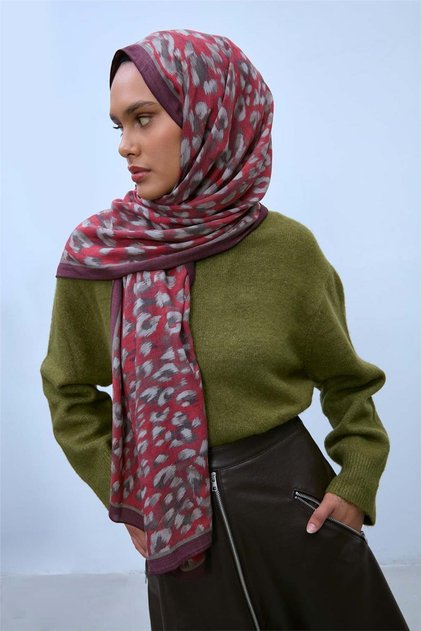 Eco Viscose Leopard Pattern Shawl 6001 02