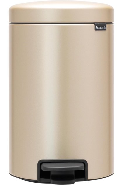 NewIcon Pedal Bin 12L, Beige, Soft-Closure Bin with Removable Inner Bucket + Bin Bags