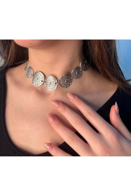 Hitit Tarzı Vintage Otantik Kadın Kolye Bohem Boyunluk