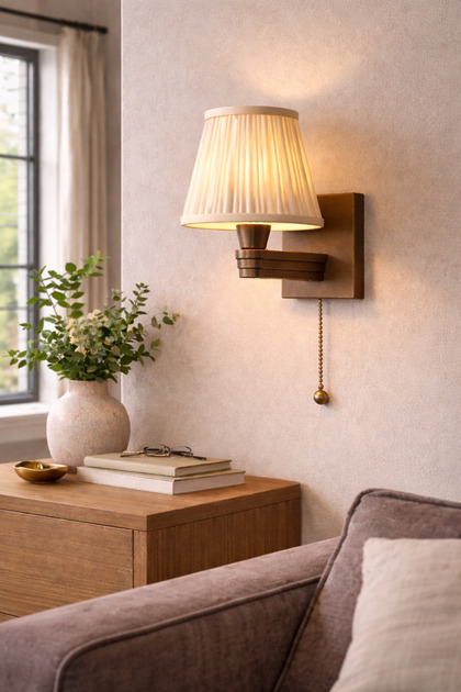 Chain Wall Sconce | Decorative Modern Design Wall Lamp | Cream Headboard Sconce