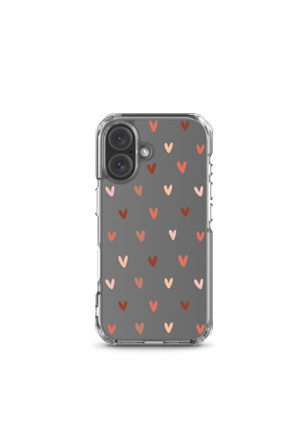 iPhone 16 Compatible Colorful Hearts Premium Silicone Phone Case