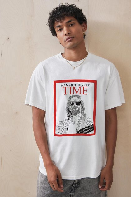 Unisex Oversize Big Lebowski Man of the Year Printed Premium T-Shirt