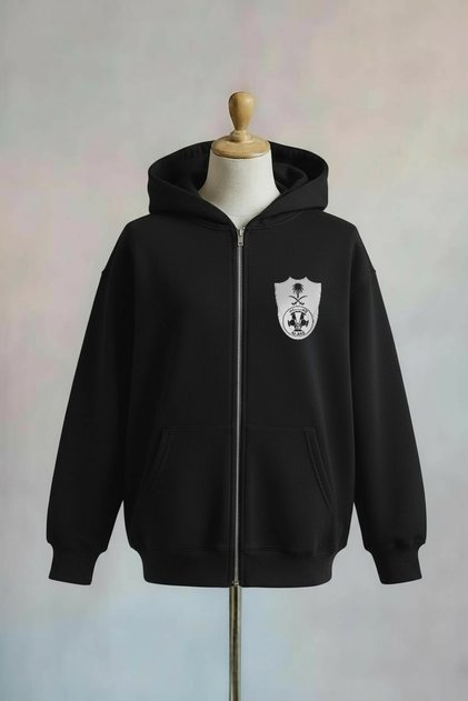 Al Ahli Saudi Fc Printed Zippered Oversized Sweatshirt
