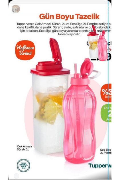 Çok amaçlı Sürahi 2Lt Ve 2 Lt Şişe Pipetli