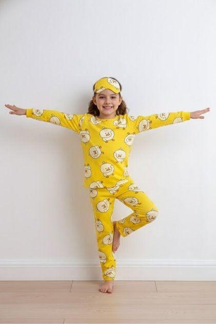 Set de pijamale pentru copii, supradimensionat, cu mâneci lungi și model