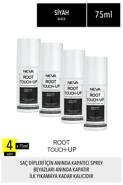 ROOT TOUCH-UP Saç Dipleri İçin Kapatıcı Sprey SİYAH 75ml x 4adet