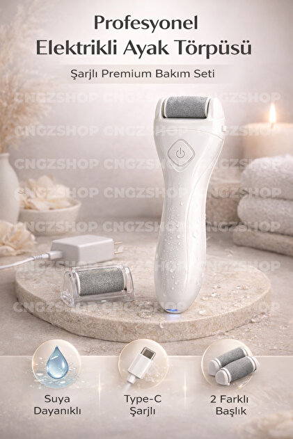 CNGZSHOP Profesyonel Şarjlı Elektrikli Ayak Törpüsü | Type-C
