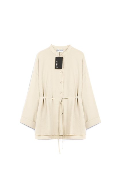 Lace-Up Buttoned Tunic Stone