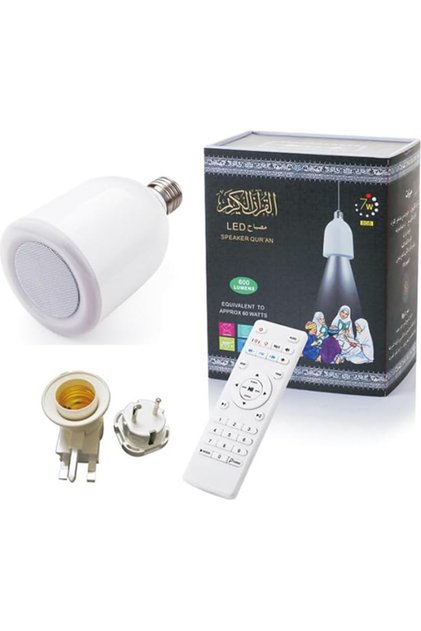 LED Quran Speaker Bulb with Remote Control, 7W, 600 Lumens, Equivalent to 60 Watts | Flare Gadgets