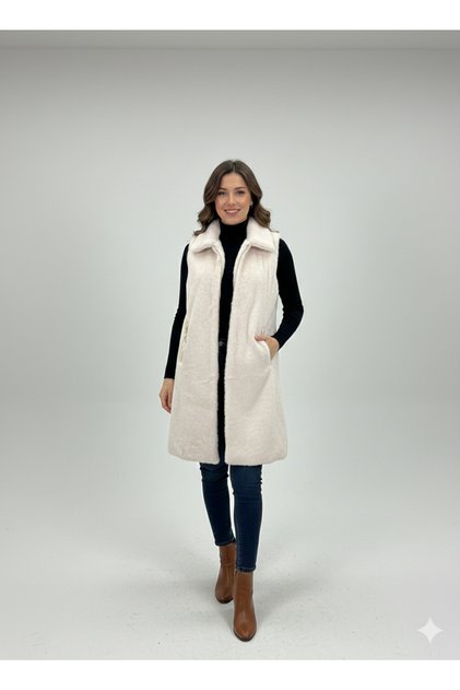 Women's Zipper Detailed Fur Vest