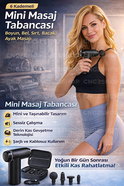 CNGZSHOP RL-98 6 Kademeli Mini Masaj Tabancası | Boyun Bel Sırt