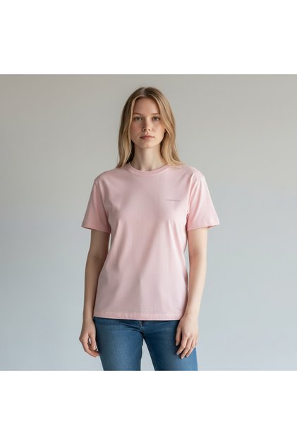 C Neck Women's Pink Round Neck T-Shirt