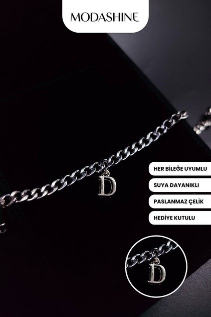 Letter D Stainless Steel Bracelet – Adjustable Letter Bracelet Special for Lover, Mom, and Wife