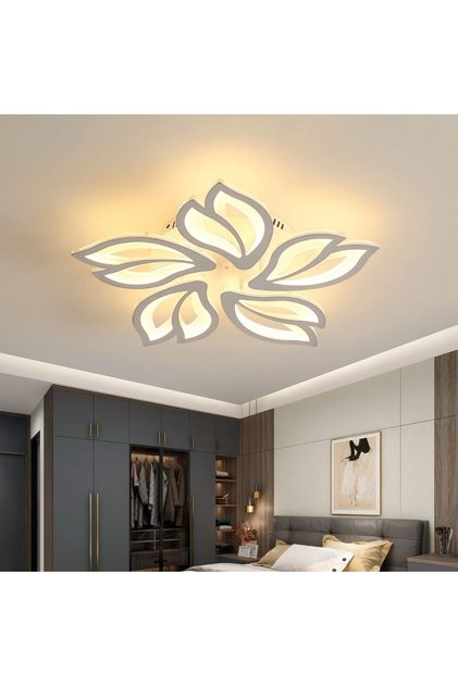 Lustra LED cu cinci petale, 110W, 5 brațe și telecomandă, intensitate reglabilă