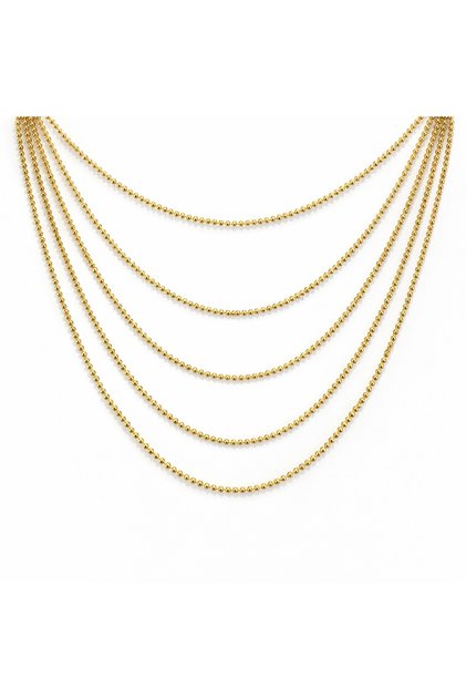Kuyumcu Model 5 Row Ball Chain Necklace