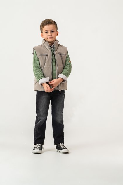 Half-Zip Knitwear Sweater 4-Piece (Vest; Shirt; Sweater; Trousers) Holiday Boy's Set