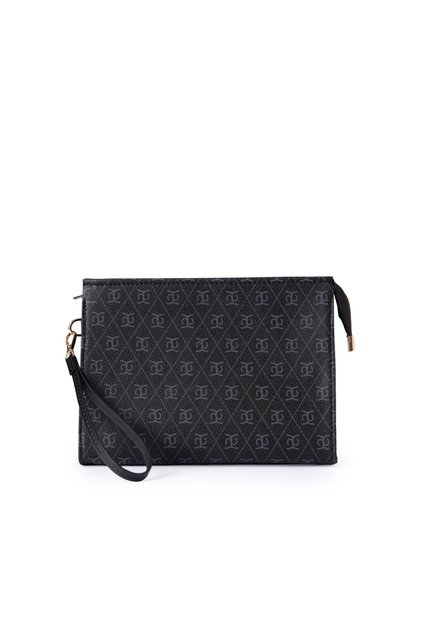 Sasha Faux Leather Clutch Women's Portfolio Clutch Bag Black