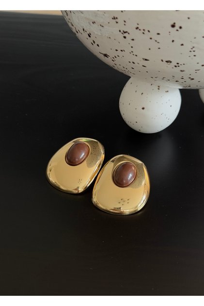 Ortasi Stone Asymmetric Earrings