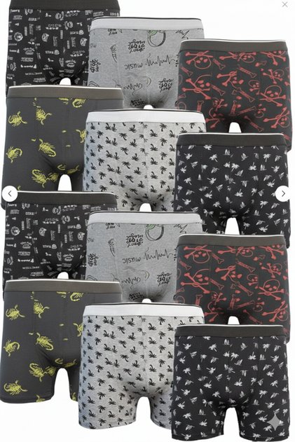Men's 12-Pack Patterned Lycra Boxers